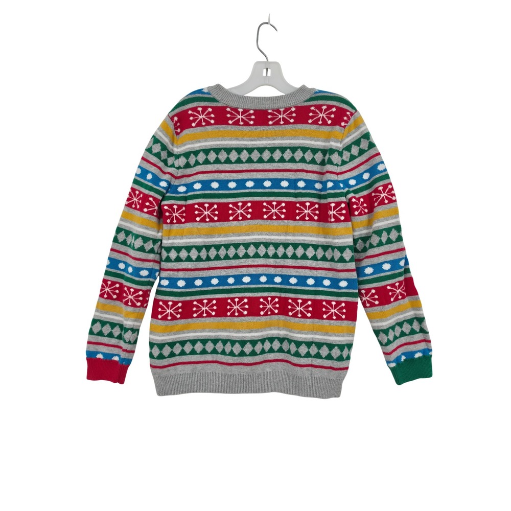 Disney Mickey Mouse Kids Holiday Fair Isle Sweater Santa Hat Size 7/8 Preppy - Picture 2 of 5